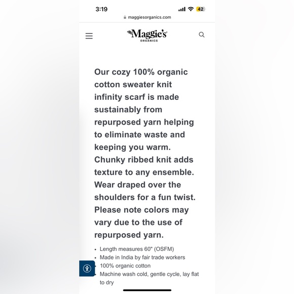 Organic Cotton - Sweater Infinity Scarf - Picture 6 of 6